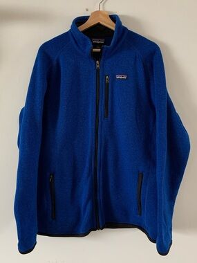Patagonia Royal Blue Fleece Jacket with Multicolor Logo